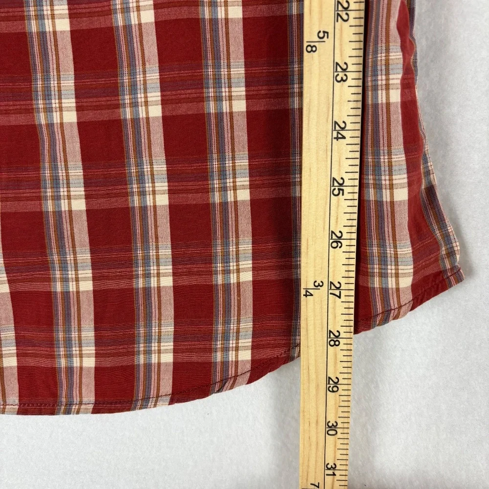 The North Face, Shirt Size L, Red/Gray, A5 Series, Button Up, Plaid, Long Sleeve
